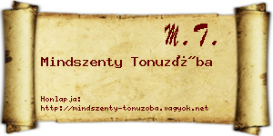 Mindszenty Tonuzóba névjegykártya